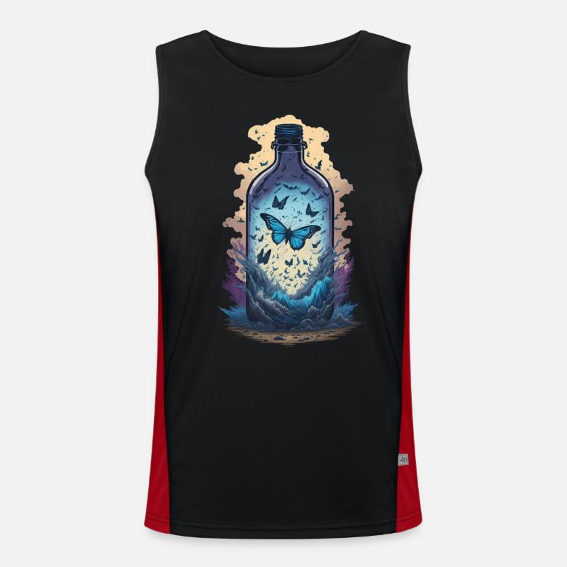 Butterfly - Men's Functional Contrast Tank Top  - black/red