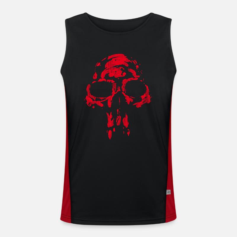 Skull - Neanderthal RED Men's Functional Contrast Tank Top 