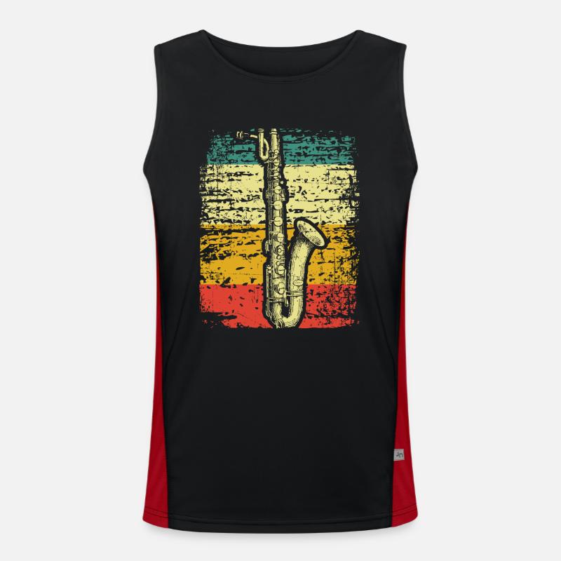 Saxophon Funktionelles Kontrast-Tank Top für Männer 