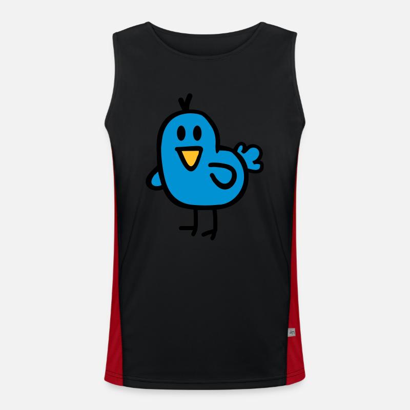 Bird - Men's Functional Contrast Tank Top  - black/red