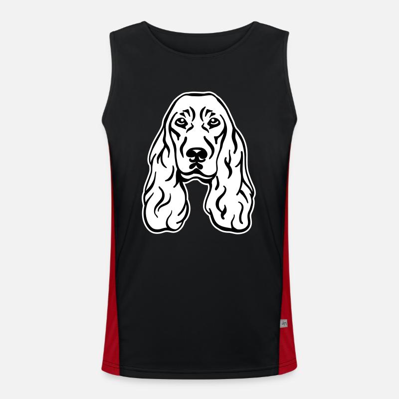 Cocker Spaniel - Men's Functional Contrast Tank Top  - black/red