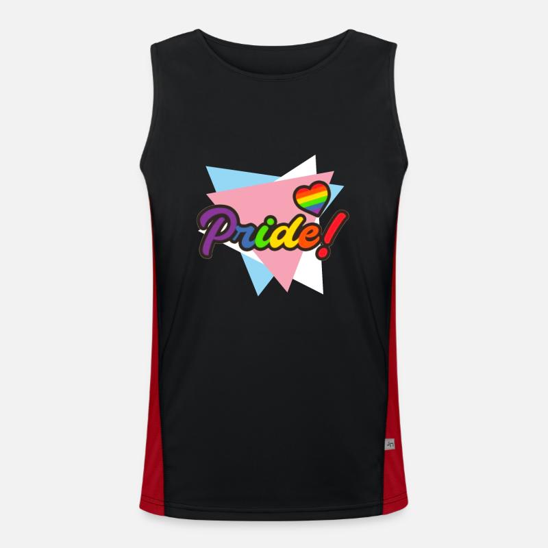 Trans Stolz Funktionelles Kontrast-Tank Top für Männer 