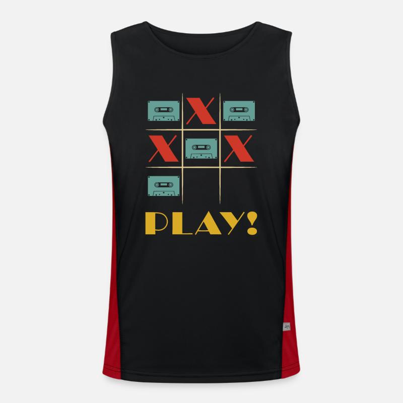 TIC TAC TOE Cassette - Men's Functional Contrast Tank Top - black/red