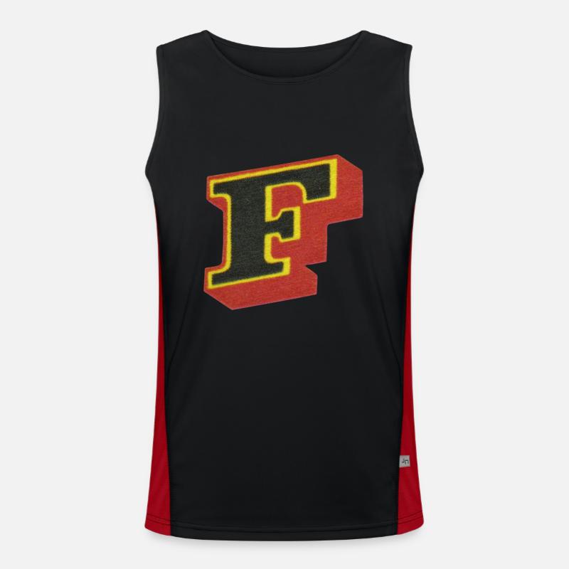 F letter Men's Functional Contrast Tank Top 