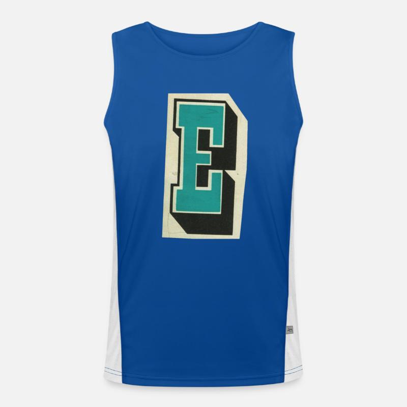 Buchstabe E Funktionelles Kontrast-Tank Top für Männer 