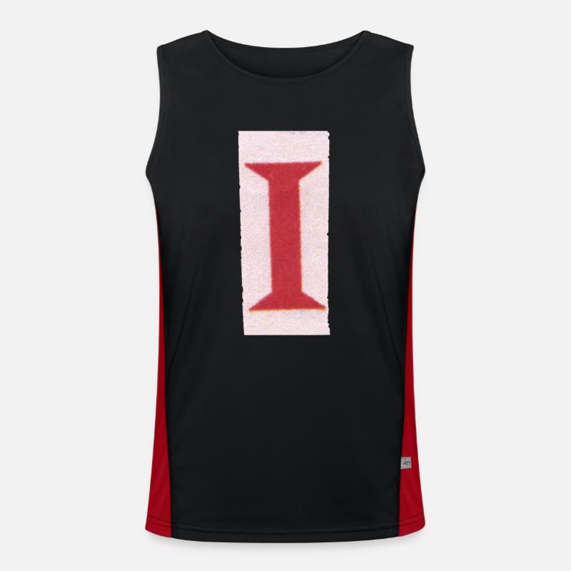 Buchstabe I Funktionelles Kontrast-Tank Top für Männer 