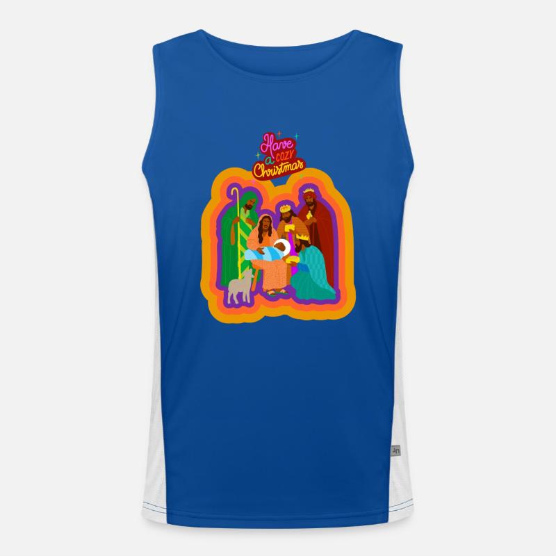 Weihnachtskrippe Funktionelles Kontrast-Tank Top für Männer 
