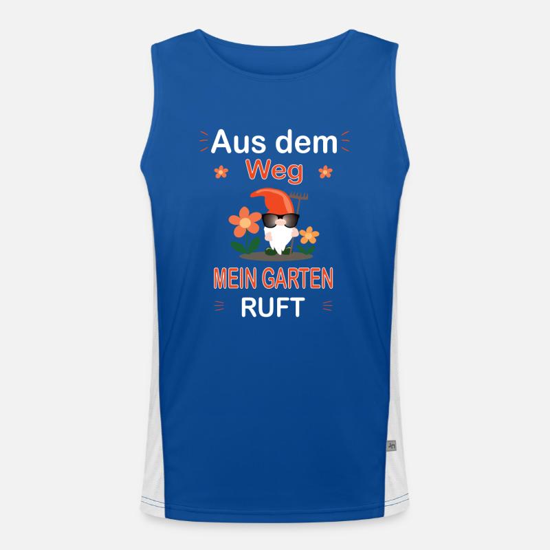 Der Garten ruft- Gärtner Gartenarbeit Spruch Funktionelles Kontrast-Tank Top für Männer 
