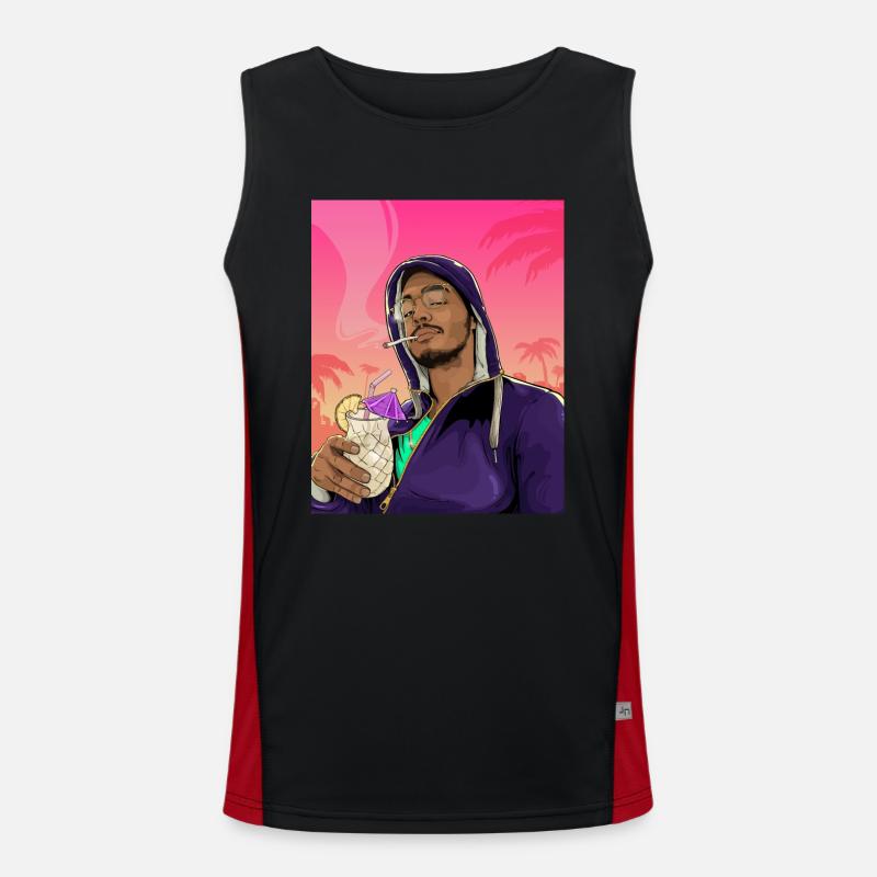 Guy on the Beach Funktionelles Kontrast-Tank Top für Männer 
