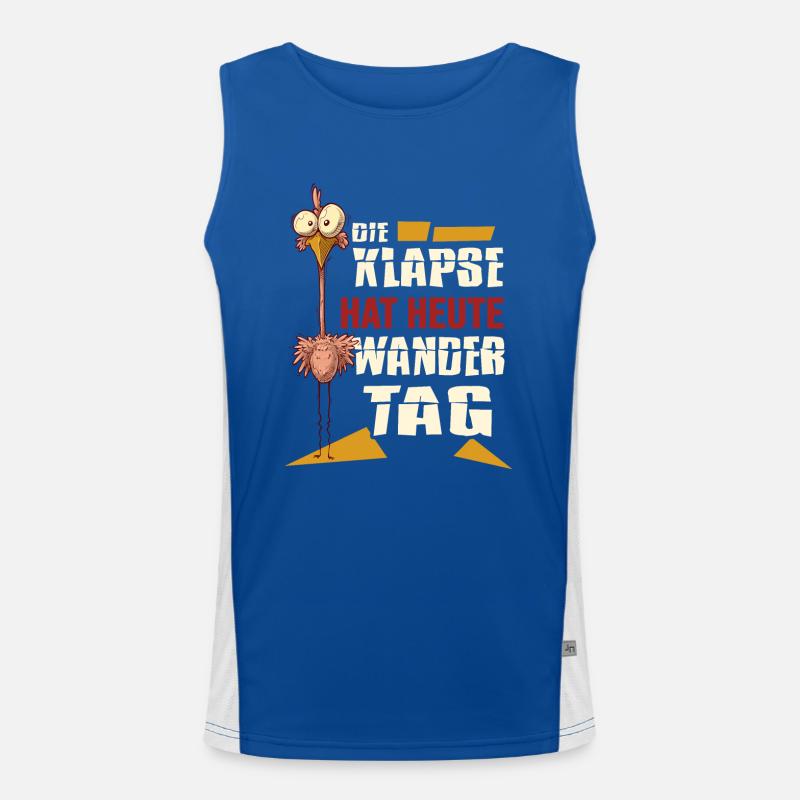 meme coole sprüche klapse hat wandertag Funktionelles Kontrast-Tank Top für Männer 