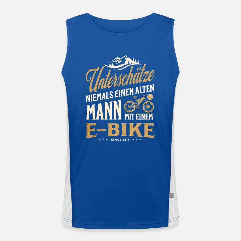E Bike Alter Mann Spruch Funktionelles Kontrast-Tank Top für Männer 