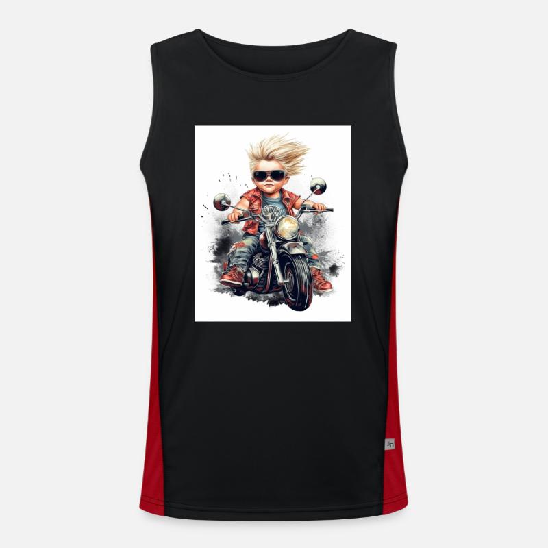 Junior Biker 2 - Men's Functional Contrast Tank Top - black/red