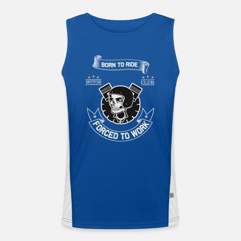 Born To Ride MC Skull Piston Design Men's Functional Contrast Tank Top 