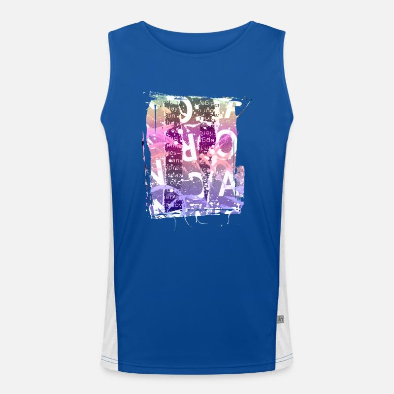 Newspaper Clips Scrapbook Magazines Alphabet Code Men's Functional Contrast Tank Top 