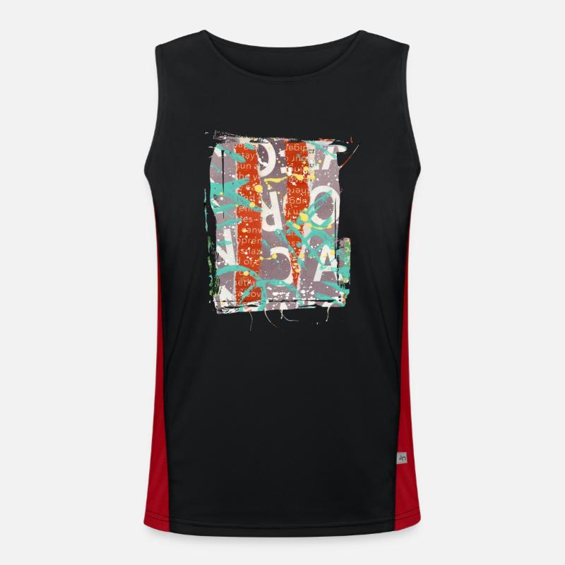 Newspaper Clips Scrapbook Magazines Alphabet Code Men's Functional Contrast Tank Top 