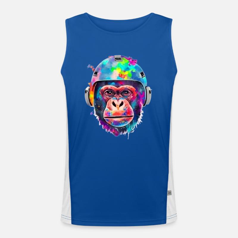 Singe avec un casque spatial Débardeur respirant contrasté Homme 