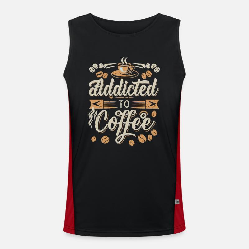 Kaffeesüchtig: Ein Hauch von Koffein Funktionelles Kontrast-Tank Top für Männer 