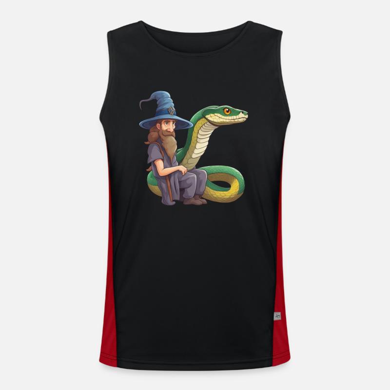 Zauberer Schlange Anakonda snake Natter Boa Python Funktionelles Kontrast-Tank Top für Männer 