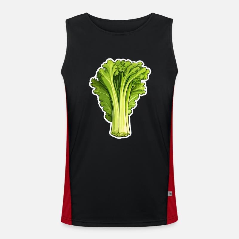 Celery or celery - Men's Functional Contrast Tank Top - black/red