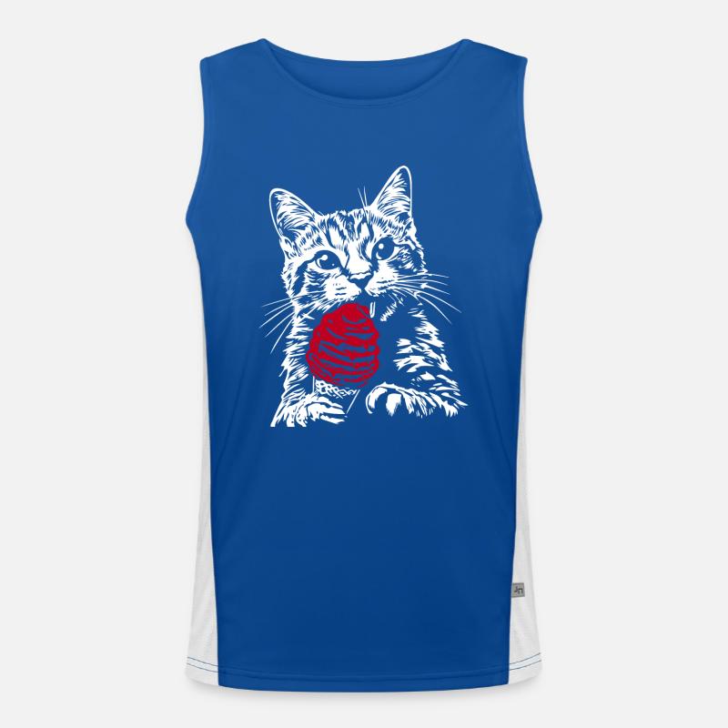 Lustige Katze Eis Men's Functional Contrast Tank Top 