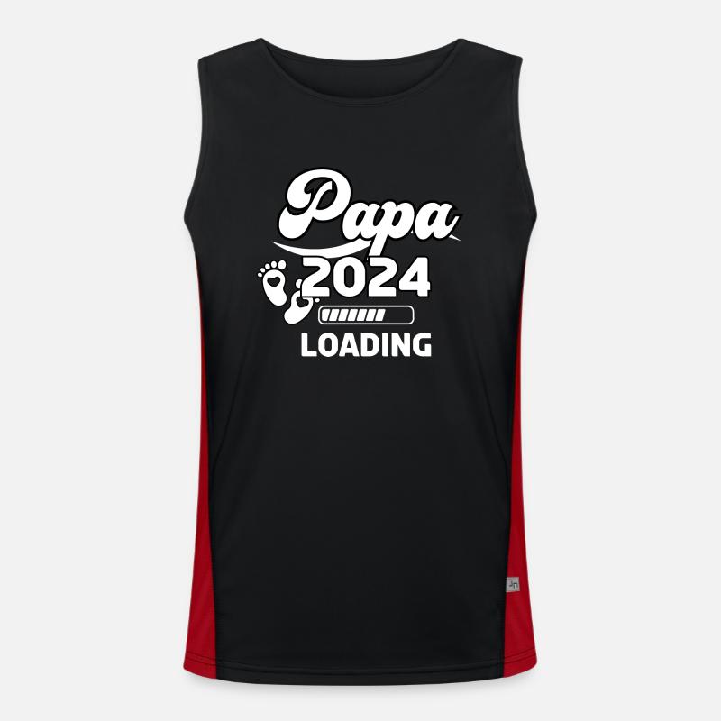 Daddy 2024 Loading - Men's Functional Contrast Tank Top  - black/red