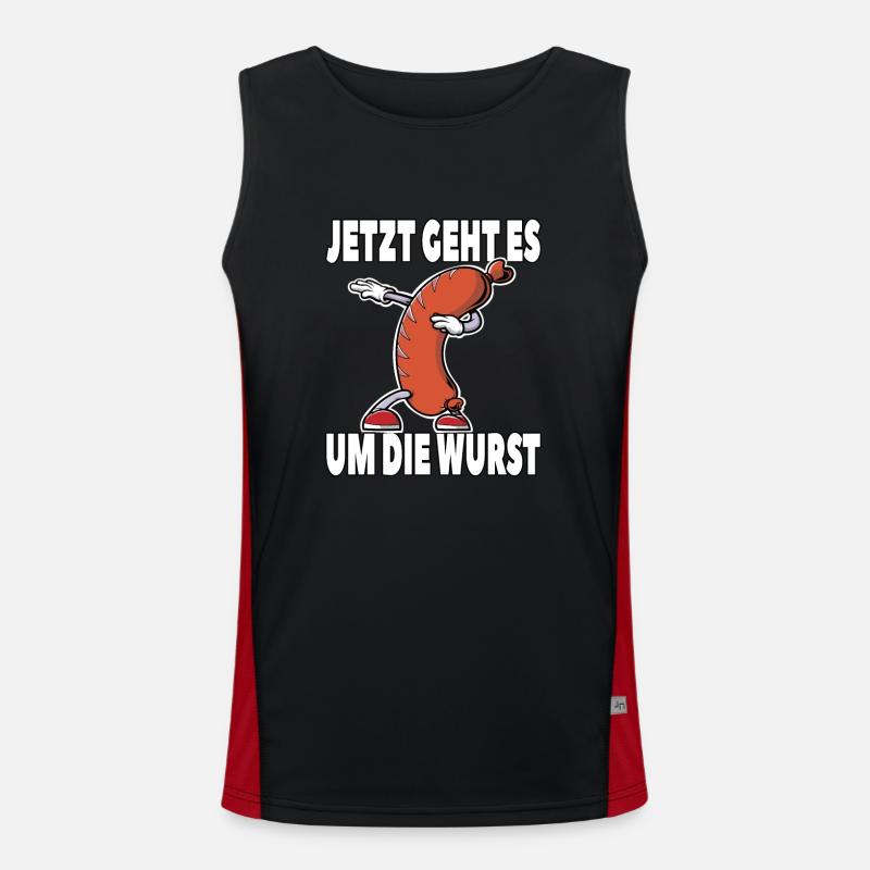 Jetzt geht es um die Wurst Funktionelles Kontrast-Tank Top für Männer 