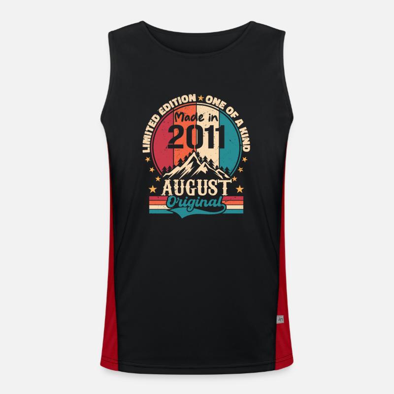 2011 August | August 2011 Geburtstag Perfekt gealtert Funktionelles Kontrast-Tank Top für Männer 