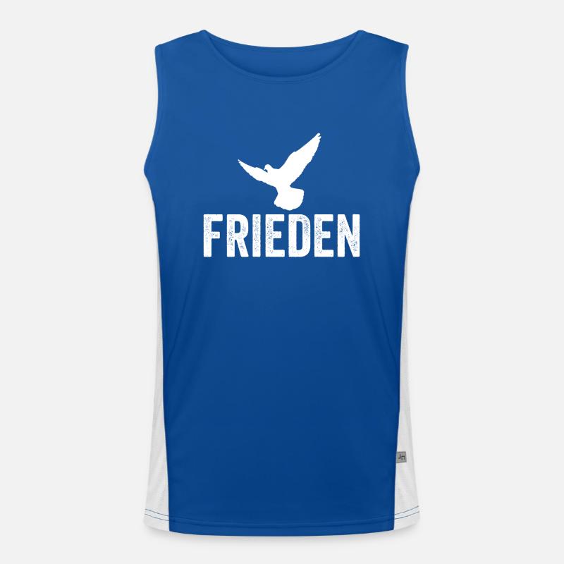 FRIEDEN mit Friedenstaube Funktionelles Kontrast-Tank Top für Männer 