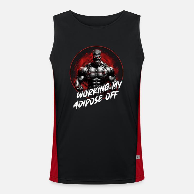 Musculation Motivation Muscle Skull Six Pack Débardeur respirant contrasté Homme 