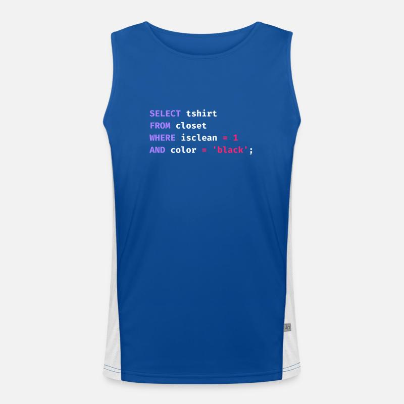 Programmierer Datenbank Wissenschaft Software Coder Lustig Funktionelles Kontrast-Tank Top für Männer 