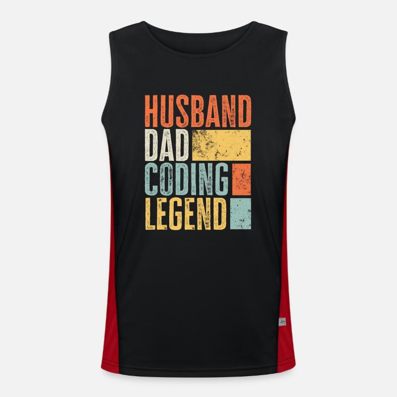 Programmierer Vater Ehemann Legende Bester Vater Lustiger Vater Funktionelles Kontrast-Tank Top für Männer 