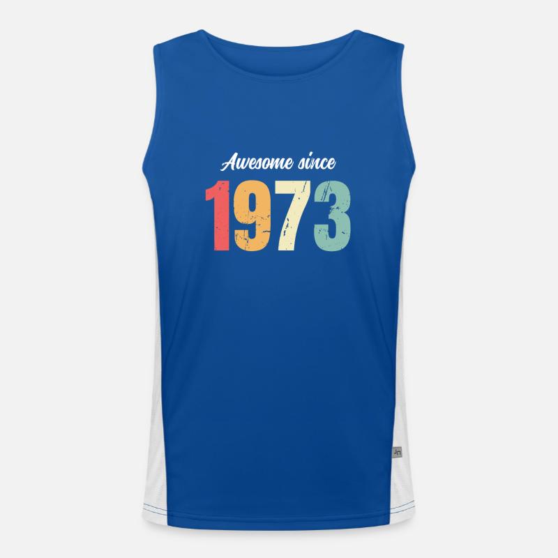 Awesome seit 1973 Geburtstag Vintage Legends 1973 Funktionelles Kontrast-Tank Top für Männer 