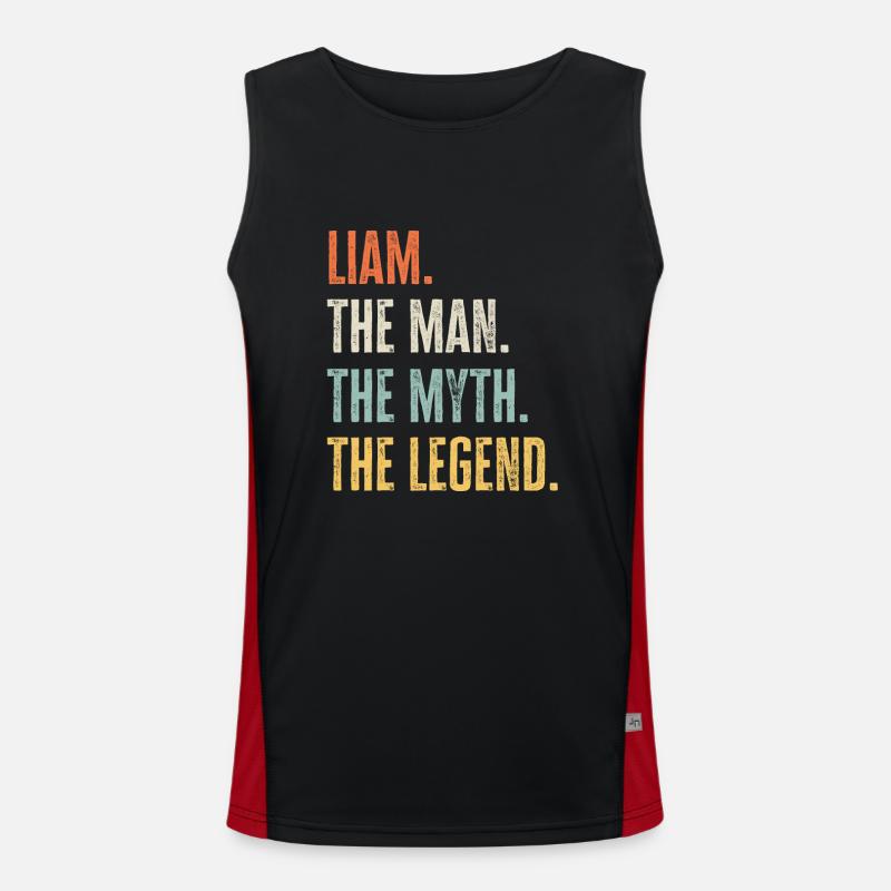 Liam The Best, Man Myth Legend, Funny Best Name Men's Functional Contrast Tank Top 