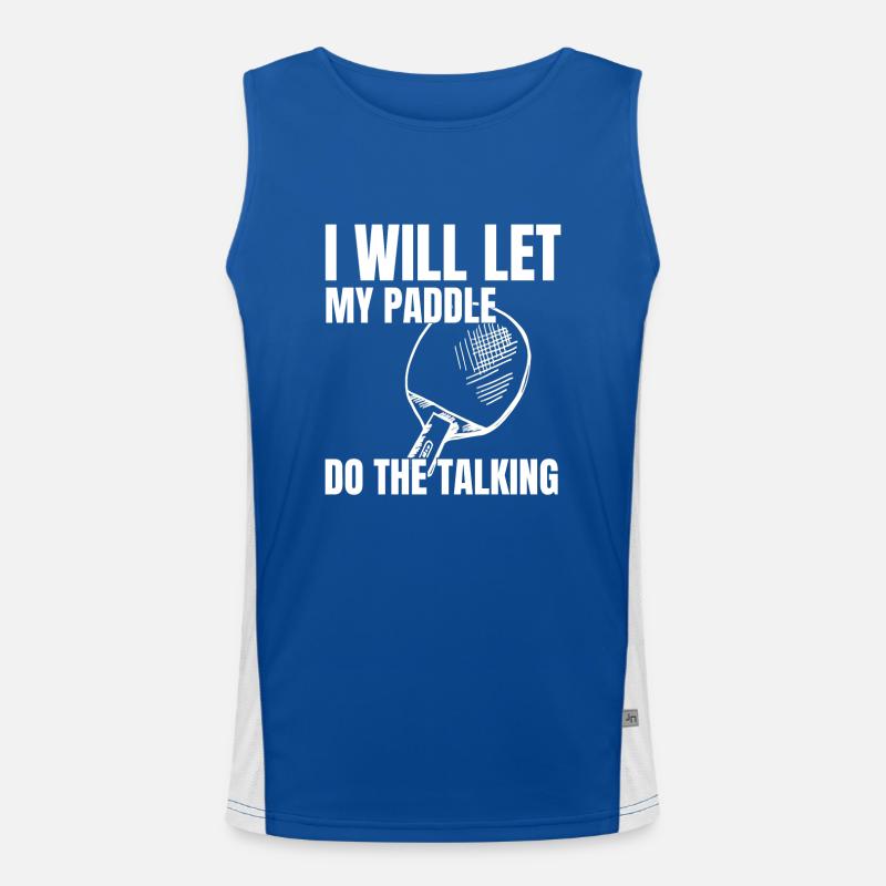 Funny Table Tennis Legend Paddle Talking Ping Pong Men's Functional Contrast Tank Top 