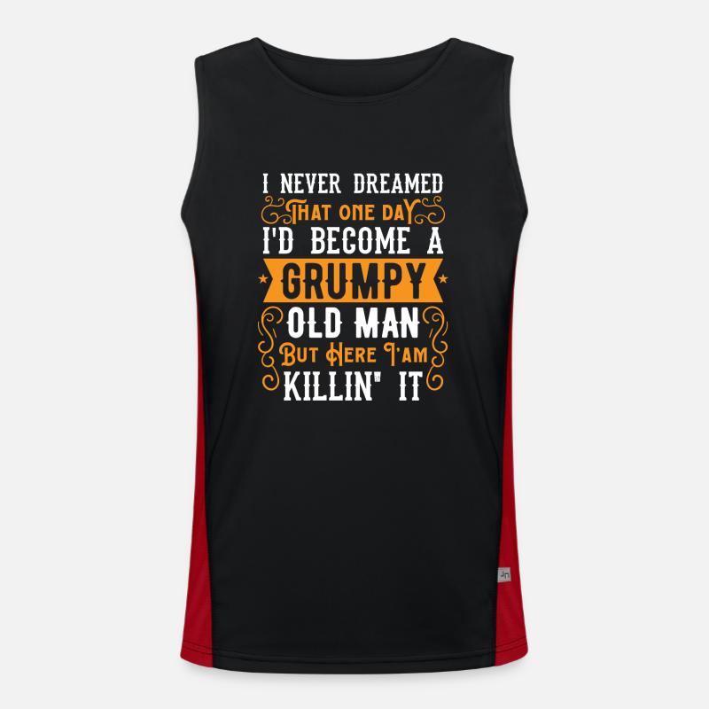 Opa Großvater Geschenkidee Become A Grumpy Old Man Funktionelles Kontrast-Tank Top für Männer 
