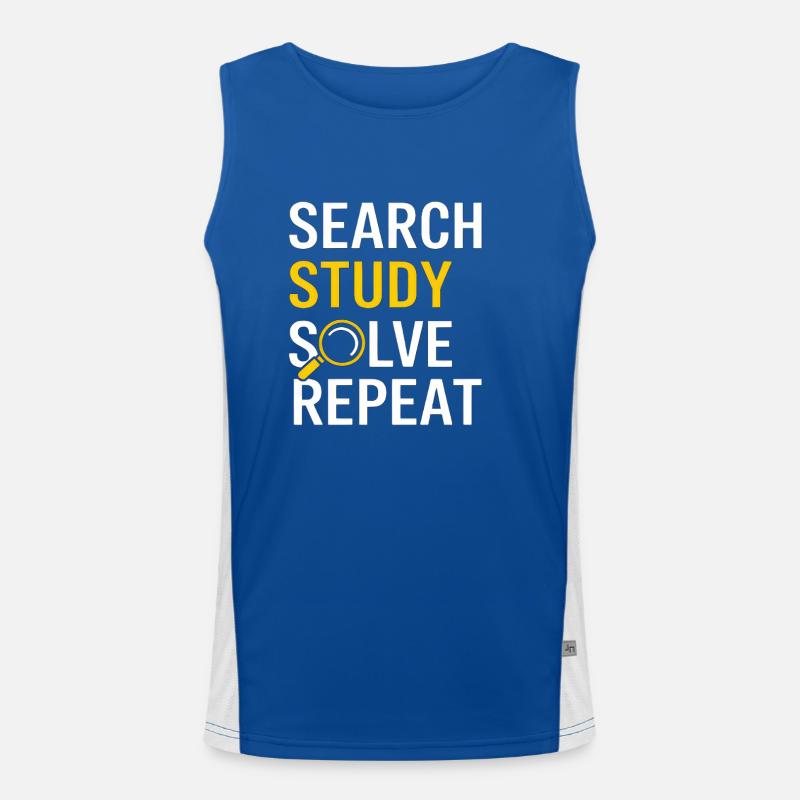 Search Study Solve Repeat Men's Functional Contrast Tank Top 