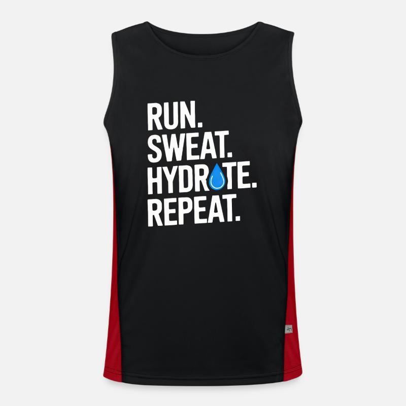 Run Sweat Hydrate Repeat Funktionelles Kontrast-Tank Top für Männer 