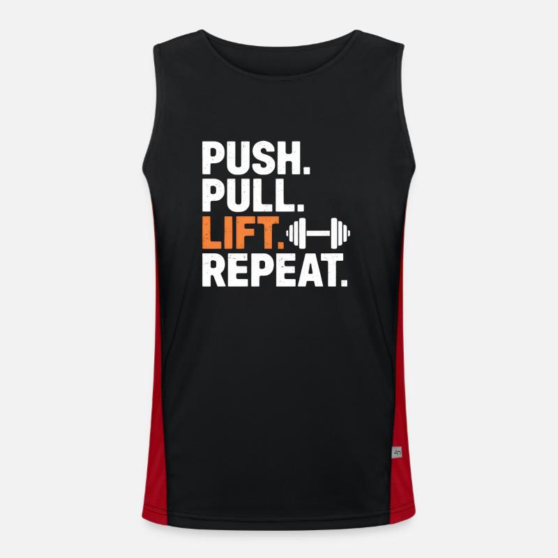 Push Pull Lift Repeat Men's Functional Contrast Tank Top 