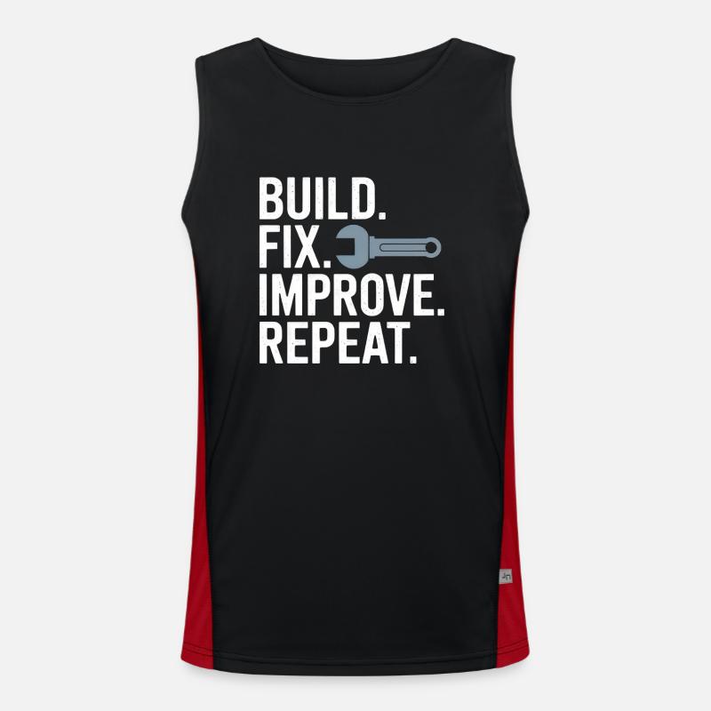 Build, Correctif, Améliorer, Répéter Débardeur respirant contrasté Homme 