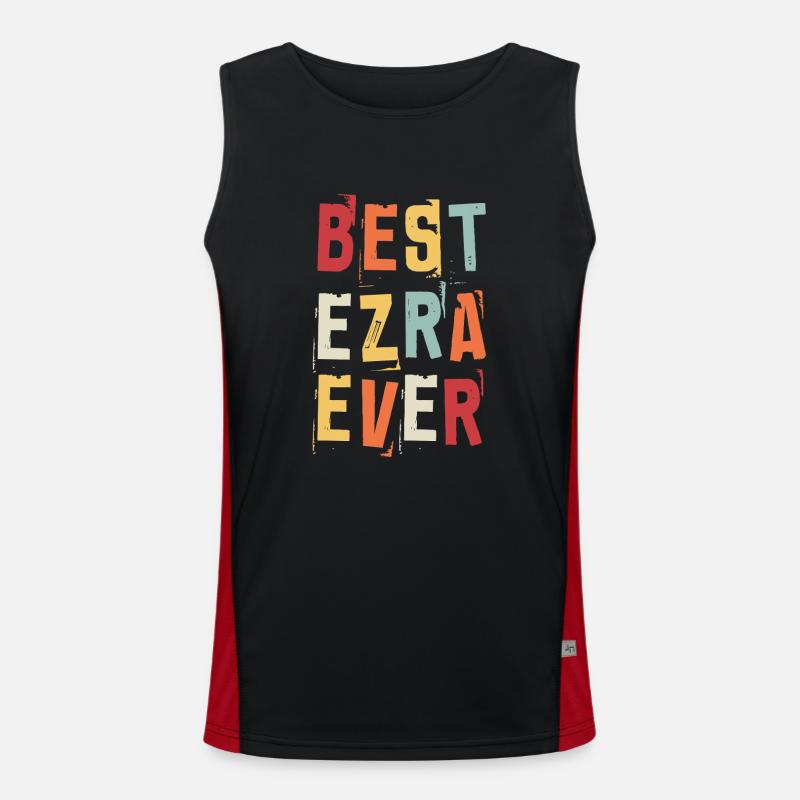 Best Ezra Ever Vorname Retro Text Geschenk Funktionelles Kontrast-Tank Top für Männer 