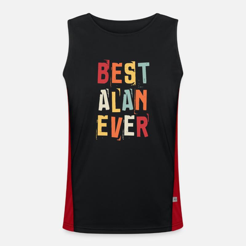 Best Alan Ever Retro First Name Text Saying Men's Functional Contrast Tank Top 