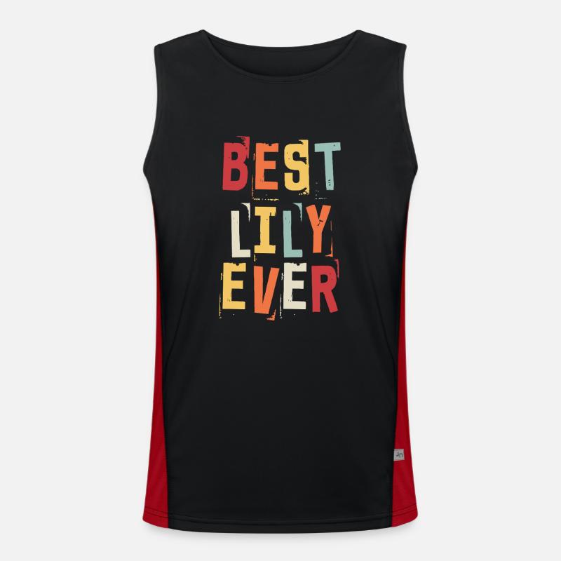 Best Lily Ever Retro First Name Text Saying Men's Functional Contrast Tank Top 