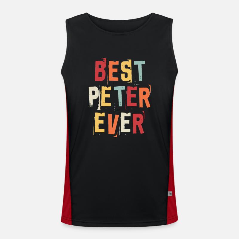 Best Peter Ever Retro First Name Text Saying Men's Functional Contrast Tank Top 