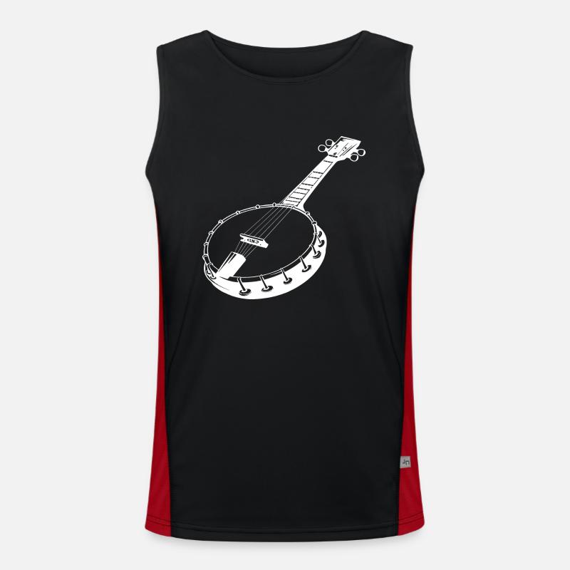 Banjo Drawing Men's Functional Contrast Tank Top 