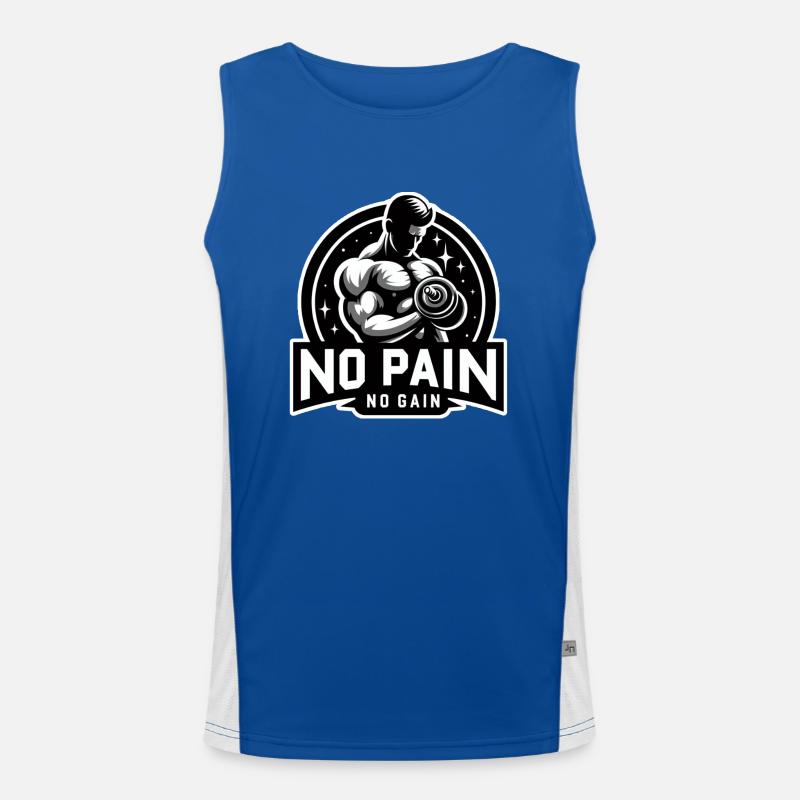 PAS DE DOULEUR - PAS DE GAİN - FORME PHYSIQUE - MOTIVATION - DEVISE Débardeur respirant contrasté Homme 