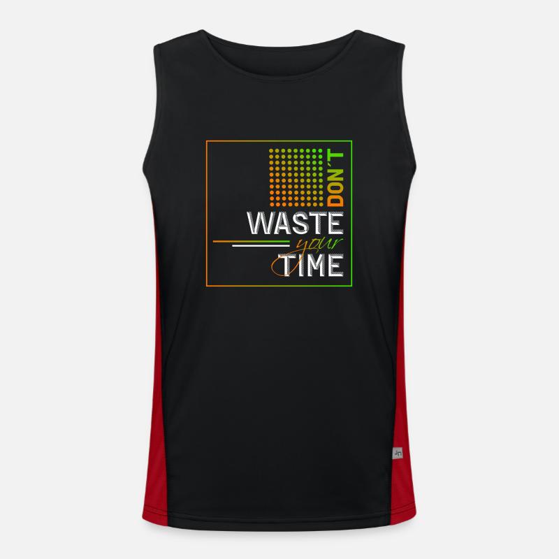 Don't waste your time - Men's Functional Contrast Tank Top  - black/red