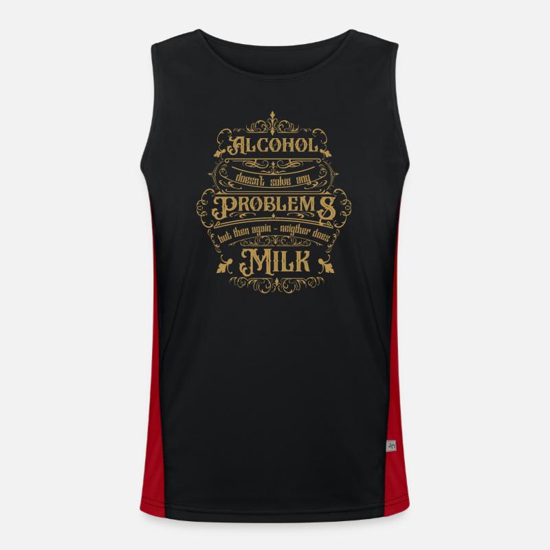 Alcohol doesn't solve any problems but then ... Men's Functional Contrast Tank Top 