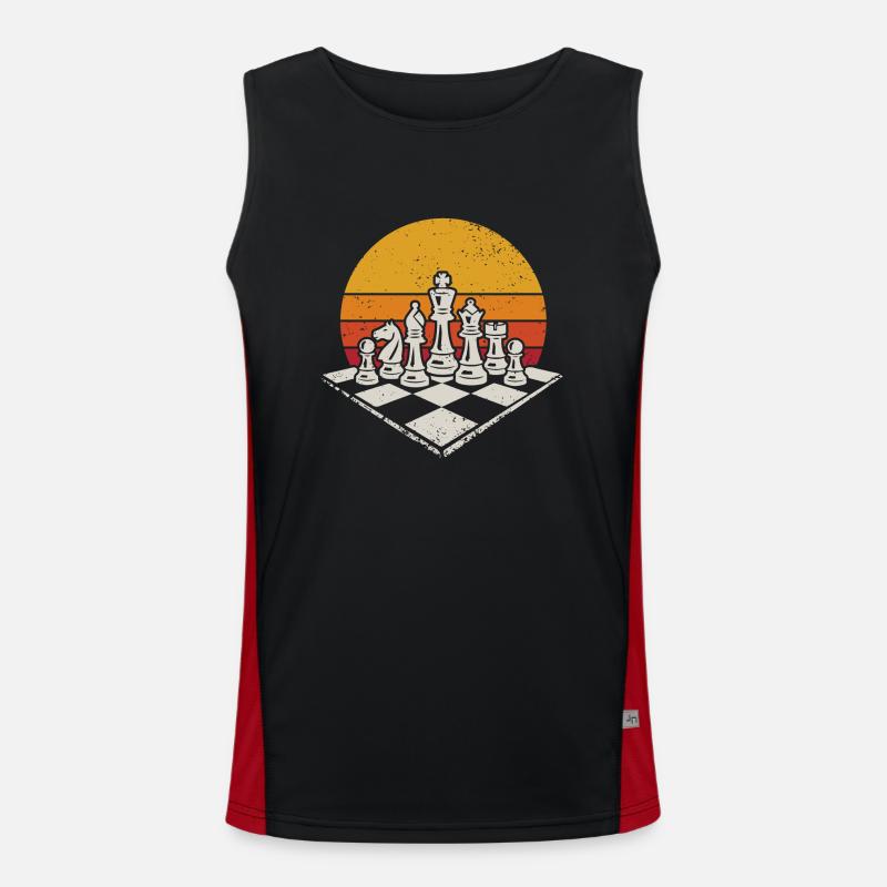 Chess Player Chess Board Game Chess Pieces Men's Functional Contrast Tank Top 