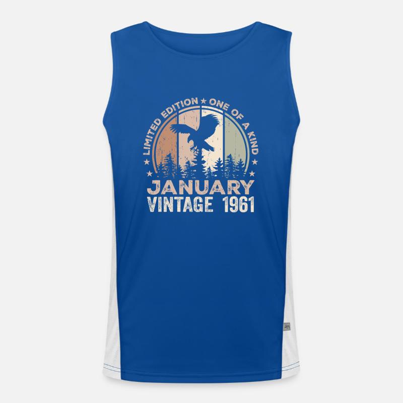 Unvergleichlich seit Januar 1961 63 Jubiläum Funktionelles Kontrast-Tank Top für Männer 