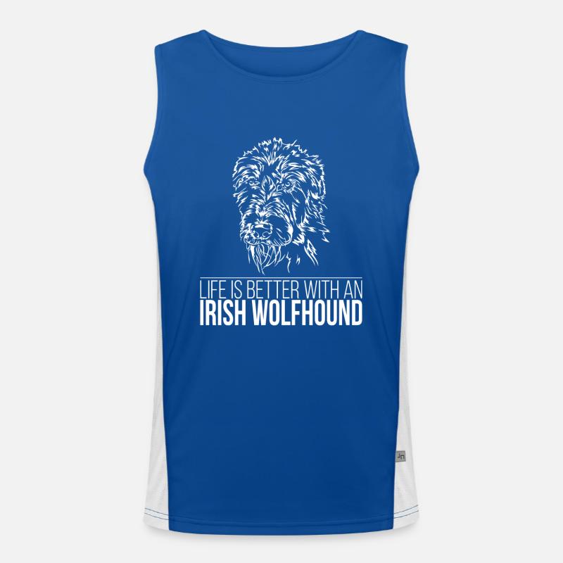 IRISH WOLFHOUND Life better Wilsigns Geschenkidee Funktionelles Kontrast-Tank Top für Männer 